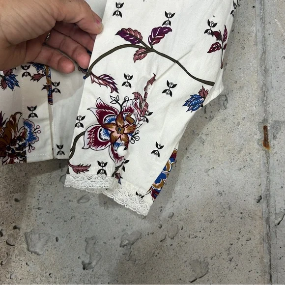 Good Hart white maroon navy floral paisley western button up xs - Picture 4 of 8